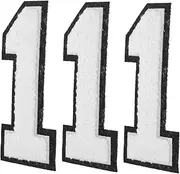 [jojofuny] 3pcs Iron On Number Patches: Towel Stitch Polyester Number 1 Patches - Iron On Embroidered Applique for DIY Clothing Backpacks Hats