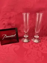 FLAWLESS Flute BACCARAT France Two Glass VEGA Crystal VODKA SHOT CORDIAL LIQUEUR