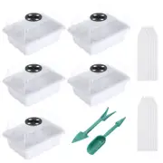 10 Pack 12 Cell Seeding Starting Tray Kit for Greenhouse Planting White
