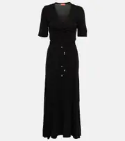 [Altuzarra] Altuzarra Panya ruched midi dress AU 8 black