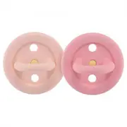 Bumi Bebe Natural Rubber Pacifier Round 3-36m 2pk - Pink Rose