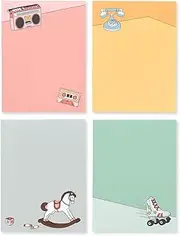 Monolike Memopad Memories design A SET - 4 Packs, 4 Different Designs, 100 Sheets Per Pad, Total 400 Sheets, Note pads, Writing pads, 3.15 x 4.17 Inches