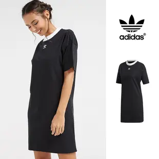 【GT】Adidas Originals 黑 洋裝 女款 純棉 運動 休閒 上衣 短袖 長版 連身裙 愛迪達 三葉草 Logo DH3184