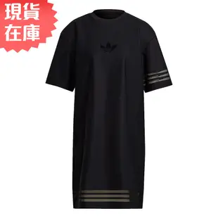 Adidas BELLISTA 女 短袖 洋裝 休閒 連身裙 透視感 黑【運動世界】GN3249