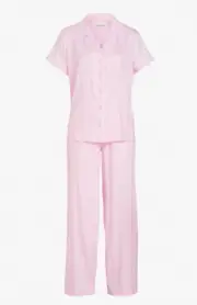 NEW PETER ALEXANDER LOGO STRIPED SHIRT TOP & PANTS PJ SET + EYE MASK M RRP$129