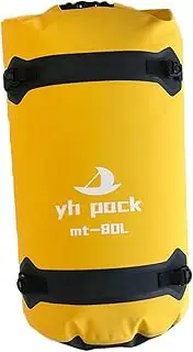 rockible Waterproof Dry Bag Large Capacity for Back Seat for Men Women Motorcycle Rear Seat Bag for Beach Fishing Camping Kayaking, Yellow 80L