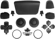 WPS Replacement Clip Shell Touch Pad Thumbsticks Dpad R1 L1 Trigger Buttons w/Accent Rings Set for PS5 Playstation Controller (Black)