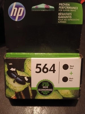 New HP 564 Black Twin Pack C2P51FN Option 140 INK CARTRIDGE Twin Pack Exp 2019