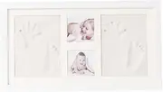 New Life Baby Hand Print And Footprint Photo Frame Kit,Wooden Picture Frame Keepsake for Boys & Girls,Non-toxic Clay,Decorations,Christening Gift,Toddlers Birthday Presents-White frame||White mud