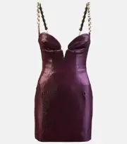 [Area] Area Mussel Cup crystal embellished minidress AU 6 purple