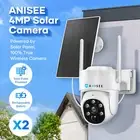 WiFi 2x Security Camera CCTV Set Solar Wireless Home PTZ Surveillance System