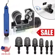 6x Swaging Tube Expander Tool, Deburring Tool, Mini Tubing Pipe Cutter Kit Set