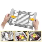 Multipurpose Dish Drying Rack Adjustable Sink Cleaning Basket Vegetable