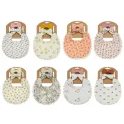Double Side Baby Bibs with Headband Boys Girls Bandana Burp Cloths Saliva Towel