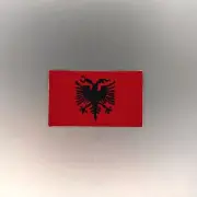 Albania Flag Patch — Iron On Badge Embroidered Motif — Albanian World Mini
