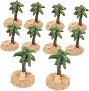 10pcs Micro Landscape Coconut Tree Faux Succulents Mini Coconut Decor Fern Coconut Tree Ornament Small Artificial Plants Diorama Trees Palm Outside Outdoors Lemon Synthetic Resin