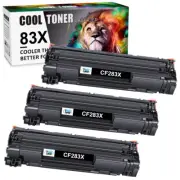 3PK CF283X 83X Black Toner Cartridge Compatible For HP LaserJet M201dw M225dn