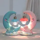 LED Night Light Resin Moon Unicorn Cartoon Baby Nursery Lamp for Kids Girls Gift