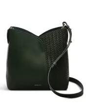 Radley London Cordelia Weave Emboss Medium Open Top Satchel Racing Green Silver