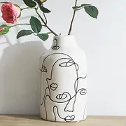 Kimdio Ceramic Vase Irregular face Design Decorative Flower Vase for Home Decor Living Room, Home, Office, Centerpiece,Table and Wedding