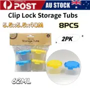 8PCS 62ML Clip Lock Storage Tubs Screw Box Crafts Container Tool Lego Slime AU