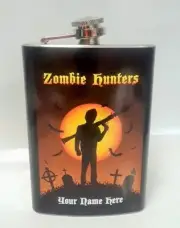 Personalized Zombie Hunter Flask- Rocket Launcher