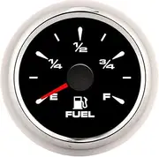 Fuel Gauge,Universal Fuel Guage Kit,2In 190Ohm Fuel Level Gauges Digital Display 8 Colors Backlight 12V/24V Motorcycle Car Yacht (Black Dial Silver Bezel)