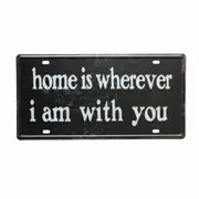 2xtin Sign Home Is Wherever I Am With You Metal Tin Sign150x300mm Man Cave