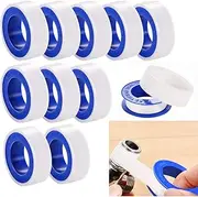 10 Rolls Teflon Tape,10m*12mm PTFE Pipe Sealant Tape,Thread Seal Plumbers Tapes Pipe White Seal Tape,Stop Leaks Plumbing Tape for Pipe