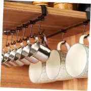 Mug Rack Under Cabinet - Coffee Cup Holder, Each Bracket 0.67in*6 hooks Black