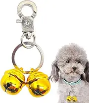 Dog Collar Bell | Dog Bell Cat Collar Bells | Pet Pendant Accessories Keychain Charm, Puppy Bells Extra Large Loud with Clasp, Cat Bell Brass, Pet Supplies