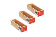 3 x Bamboo Organiser Tray Home Kitchen Pantry Storage Holder Container Box
