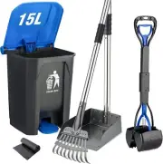 Durable Large Pooper Scooper with Non-Breakable Bin for Hassle-Free Cleanup