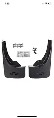 OEM Molded Splash Guards Mud Flaps Rear Black Grained 14-19 Silverado 23387353