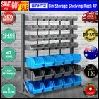 Giantz 47 Bin Storage Shelving Rack Grey & Blue Garage Organiser Stand New AU