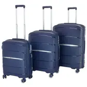 Olympus 3PC Eos Luggage Set ABS+PC Hard Shell Trolley Suitcase - Blue