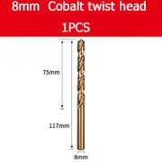 8mm Cobalt twist head Hss Twist Drill Bits With Straight Shank