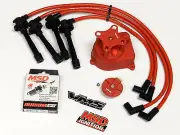 DISTRIBUTOR CAP + ROTOR + WIRES + MSD SPARK PLUGS FOR 96-00 HONDA CIVIC D16 RD (for: Honda Civic)