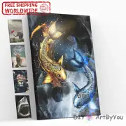 Paint By Numbers Kit Cosmic Fish Abstract Adult Home Decor Canvas Art Beginner