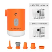 Portable Air Bed Pump 3600mAh Rechargeable Battery Orange PUMP+VACUUM BAG