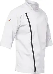 [strongAnt] Men's Chefs Jacket with Zip Stretch Professional Chef Uniform