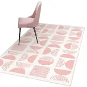 Catzon Modern Rug Fluffy Geometric Washable Non-slip Carpet for Living Room-D
