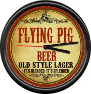 Flying Pig When Fly Beer Ale Brewing Tavern Man Cave Retro Bar Sign Wall Clock