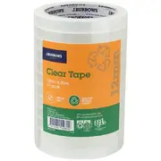J.Burrows Recycled Clear Tape Roll 12mmX50m 12 Pack