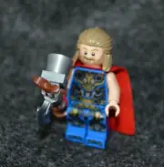 THOR Minifigure w/ Weapon & Cape ~ Marvel Superhero ~ New Lego Figure!
