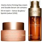 Clarins Double Serum and Extra Firming Day Cream 50 ml each RRP $355