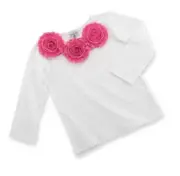 Mud Pie Pink Rosette Top Baby Girls Small 0-12 Months