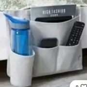 Bedside Caddy Organizer 4 Pocket Storage Remote Control Hanging Holder Beige--C