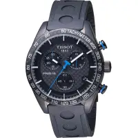 在飛比找Yahoo奇摩購物中心優惠-TISSOT PRS 516 賽車元素計時腕錶-黑x橡膠錶帶