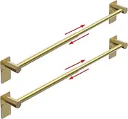 [MIROAMZ] Towel Bar, Adjustable 14.4inch - 25.2inch Towel Rack, Self Adhesive & Wall Mounted for Bathroom Kitchen Hand Towel Holder Cloths Hanger SUS 304 Stainless Steel Organizer Single Bar Gold